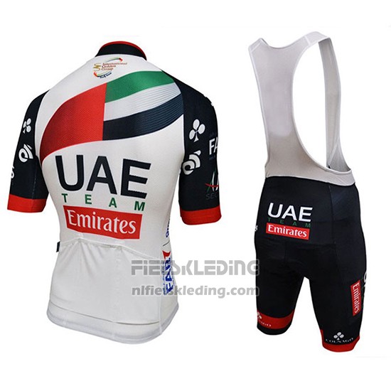 2018 Fietskleding UCI Wereldkampioen Leader Uae Wit Korte Mouwen en Koersbroek